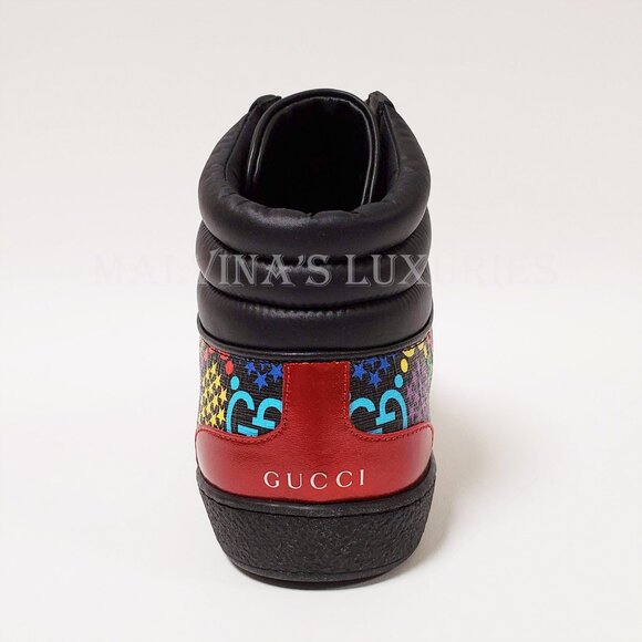 GUCCI SNEAKERS PSYCHEDELIC HIGH GG LOGO SUPREME CANVAS LEATHER SHOES sz 8.5G 9 - Picture 8 of 15